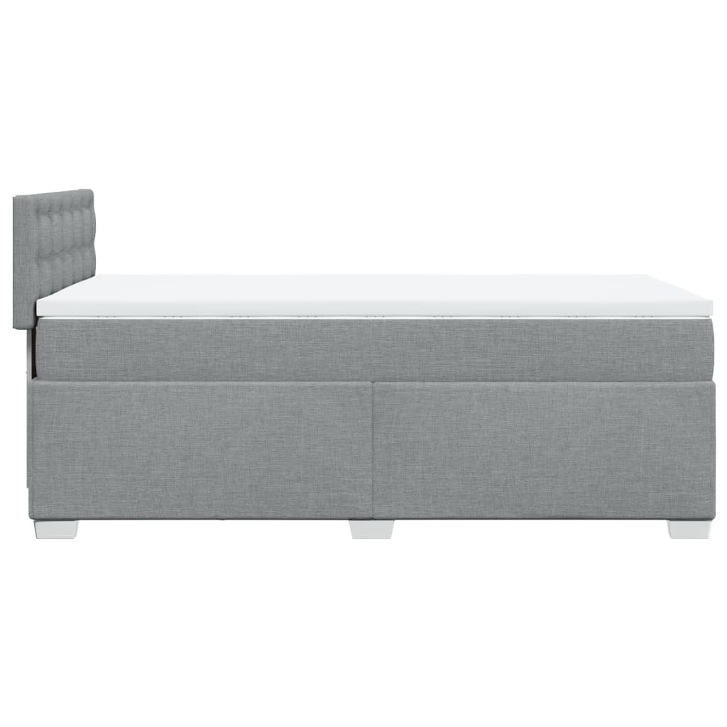 Vidaxl Letto Continentale Con Materasso, Grigio Chiaro, Tessuto, 80X200 Cm