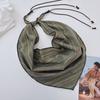 Lightweight Triangle Scarf Beaded Tie Neckerchief Versatile Layering Accessory  Waist Wrap