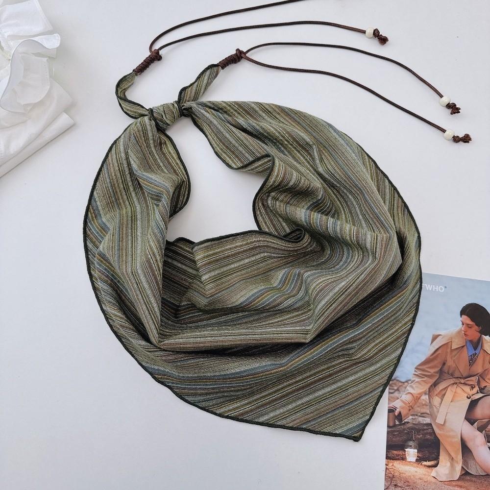 Lightweight Triangle Scarf Beaded Tie Neckerchief Versatile Layering Accessory Waist Wrap