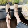 Xiaoxiangfeng Korean Version Temperament Mary Jane Shoes Women's Shoes Spring and Summer French Retro Soft-soled Single Shoes Black Shoes Loafers