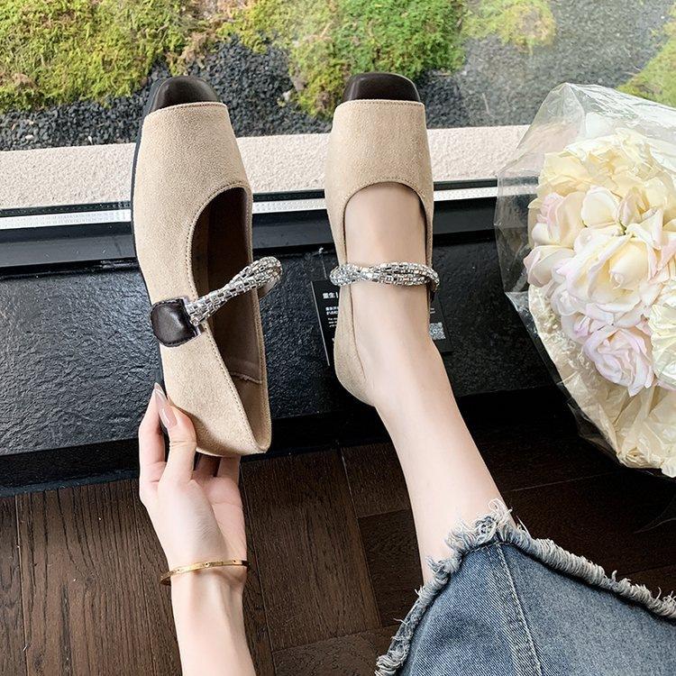 Xiaoxiangfeng Korean Version Temperament Mary Jane Shoes Women's Shoes Spring and Summer French Retro Soft-soled Single Shoes Black Shoes Loafers