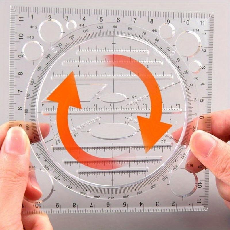 Multi-Function Drawing Tool Set,Rotatable Universal Design ,1pc Compass, Circular and Elliptical Templates, Mathematical