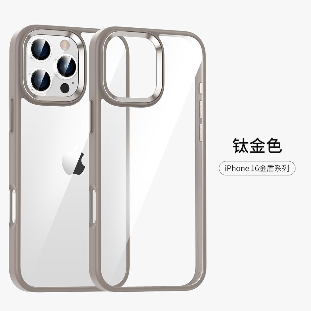 

Natural Titanium metal lens frame hard phone case for iPhone 16 15 14 13 12 11 Pro Max full shockproof clear armor back cover For iPhone 16 Pro