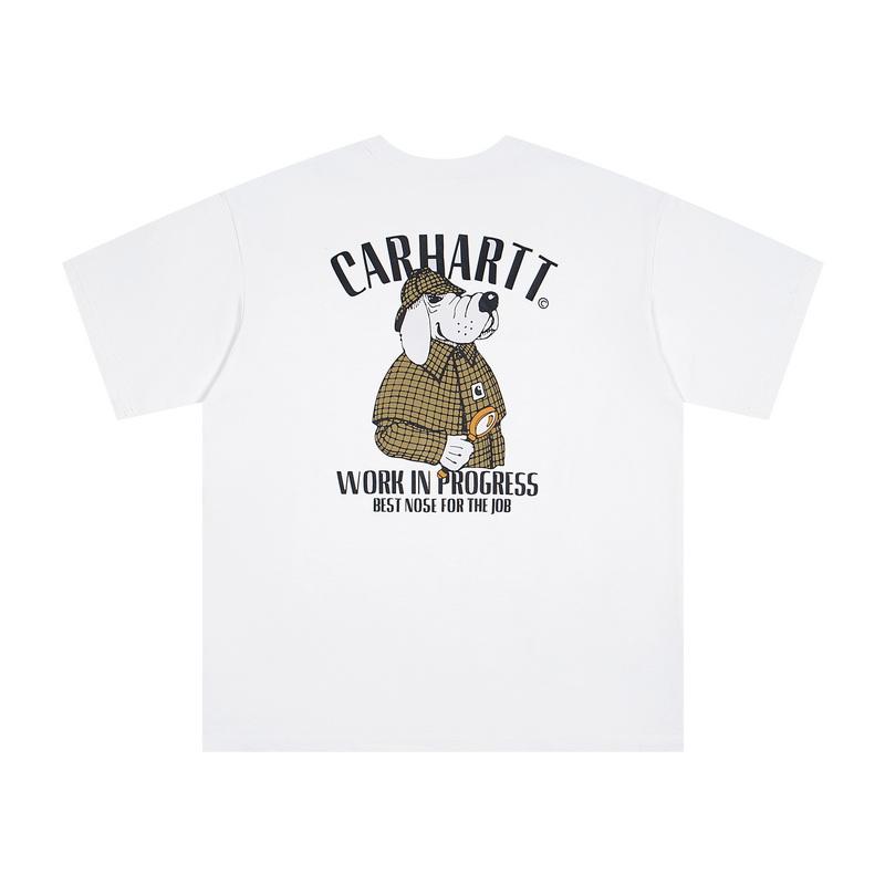 

Carhartt 2025 Summer New Men s and Women s Cotton Loose Round Neck New Detective Pattern Print T-shirt XL