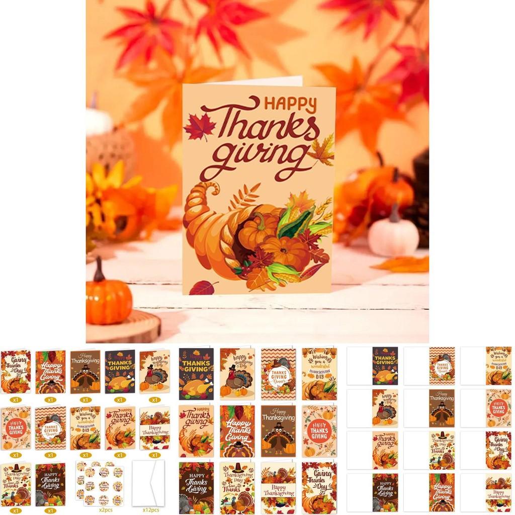 Turkey Themed Greeting Card Pack With Handwritten Style For Seasonal Festivities And Party Use