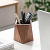 Valnöt Geometriska Linjer Skrivbordsförvaring Pennhållare Stor Kapacitet Pennhållare Låda Nordisk Stil Business Pennorganisatör