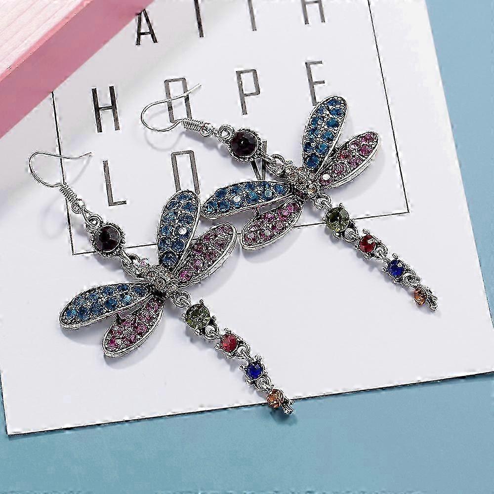 2025 Exquisite Creative Dragonfly Shape Cubic Zircon Women earrings Jewelry Silver Plated Drop Earrings