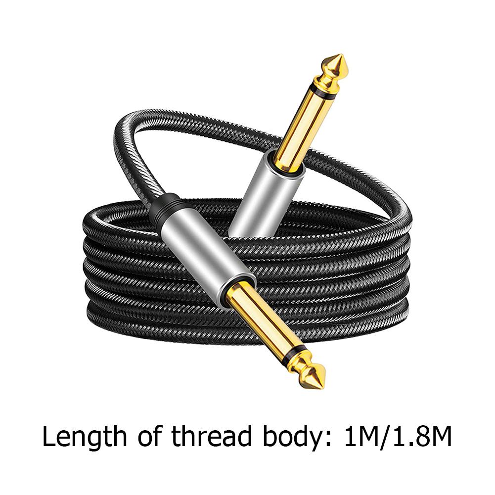 Guitar Instrument Cable Gold-plated Audio Stereo Cable Nylon Braid TRS Connector Low Noise Resistance for Multimedia Speakers