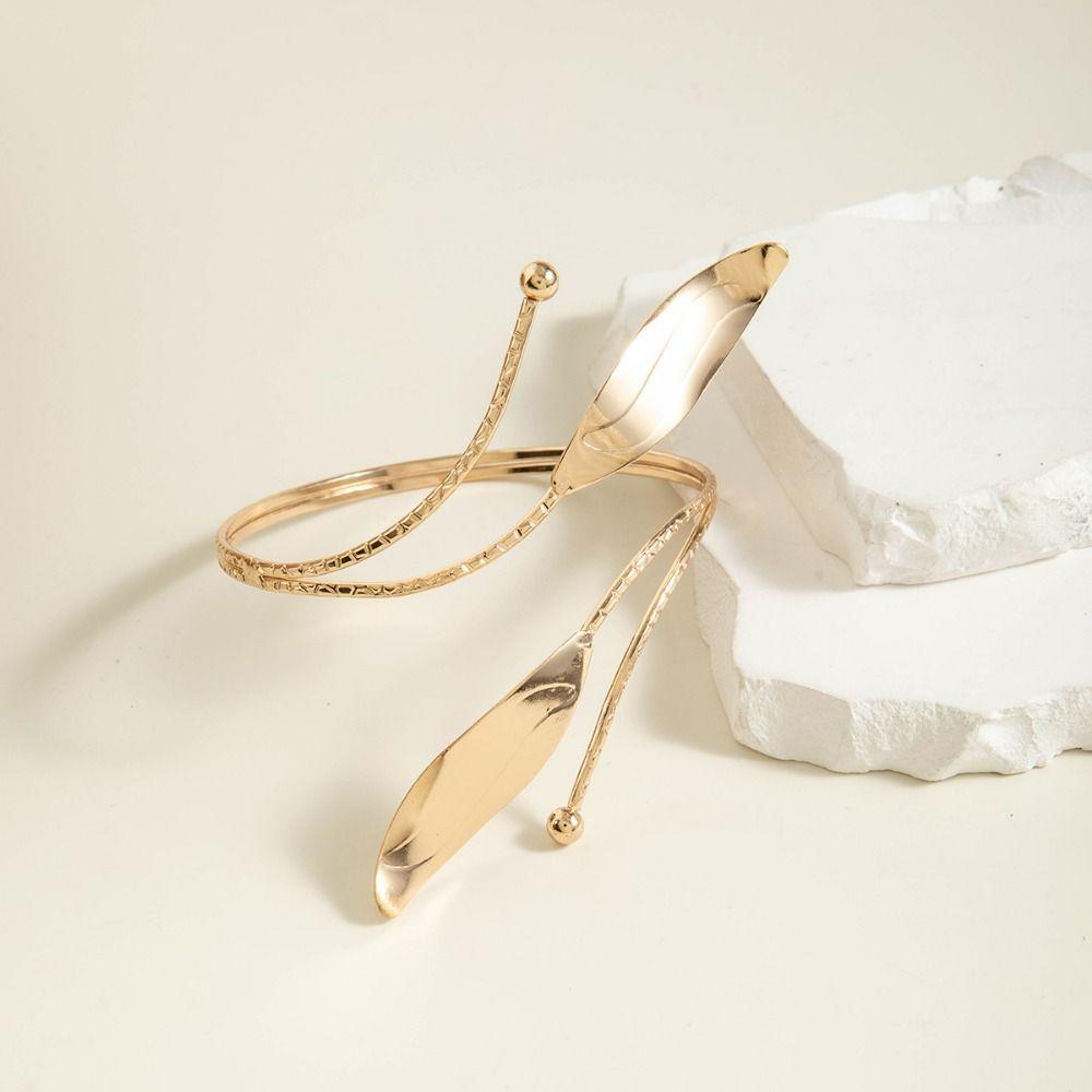 Spiral Women Arm Bracelet Adjustable Armlet Jewelry Metal Starfish Open Cuff Bangles  Dress Up