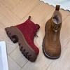 Ruoji ex-zipper Martin boots women's 2025 spring and autumn new retro leather heightening short boots spring and autumn single boots
