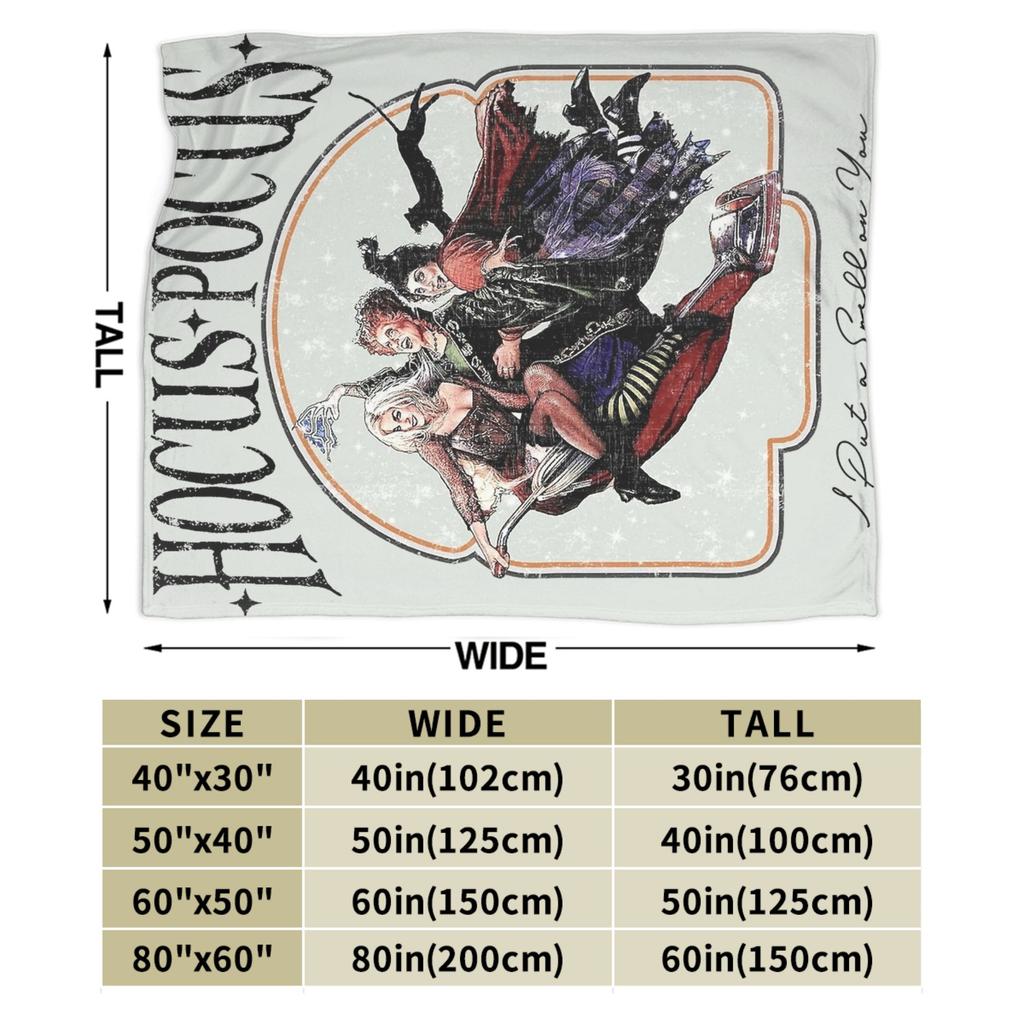 Hocus Pocus Sublimation Blankets Flannel Winter Multi-function Lightweight Thin Throw Blanket for Sofa Outdoor Rug Piece
