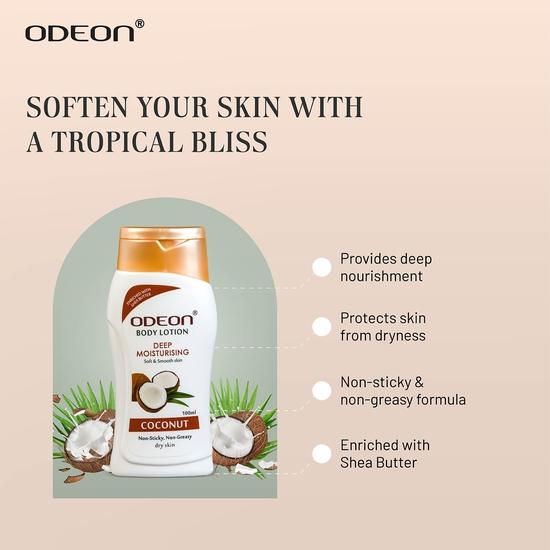 Lotion Corps Hydratante Noix de Coco ODEON 100ml