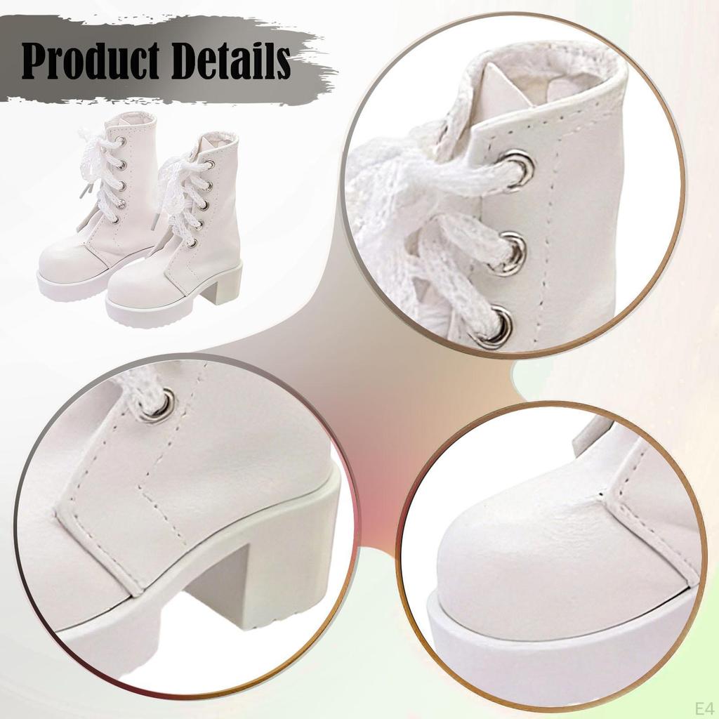 1/ Doll Shoes Photo Props PU Leather Cool Trendy Casual Mini Miniature Model Boots for Female Action
