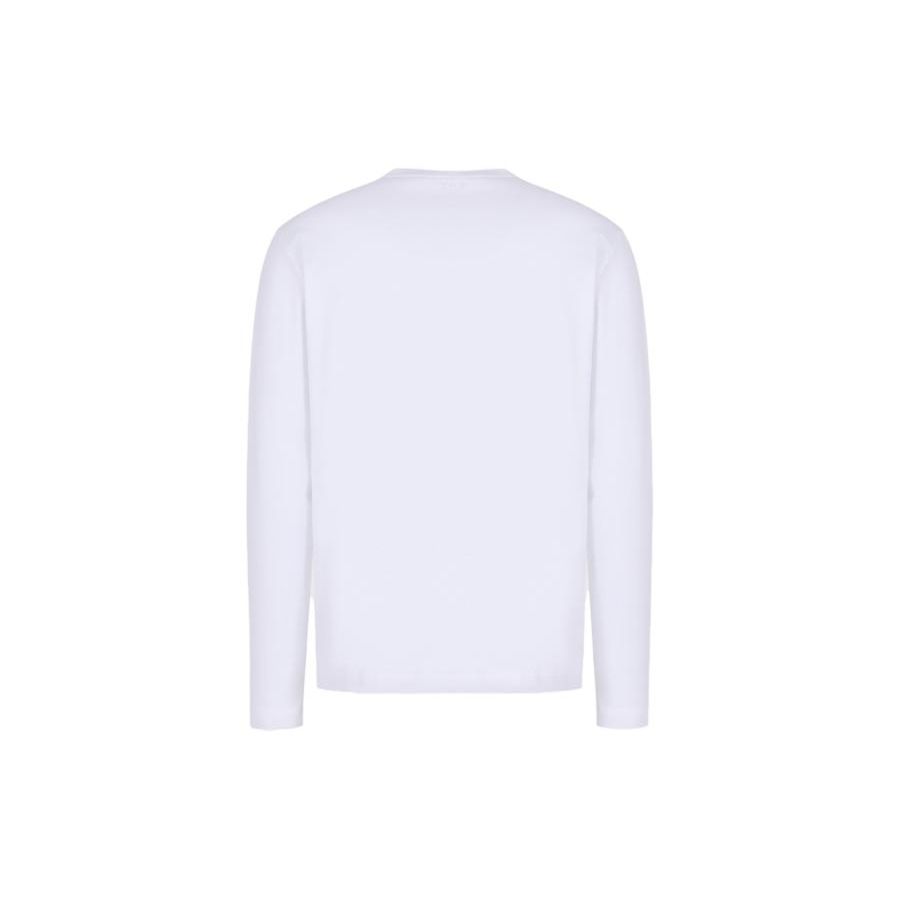 Emporio Armani EA7 Letter Print Crew Neck Long Sleeve T-Shirt Men Tops White 6RPT64PJ03Z0100