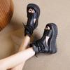 Women's 2025 Summer Trendy Platform Wedge Sandals - Genuine Leather, Fish Mouth Design, Thick Sole, Roman Style