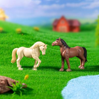 3 ks Miniatury koní Mini zvířecí figurky Stolní mini sošky koní pro DIY pohádkovou zahradu Mikro krajinná dekorace
