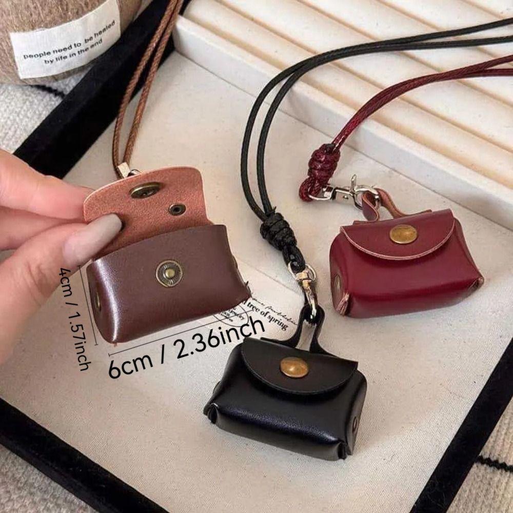 Pendant Hanging Neck Coin Purse Necklace Leather Women Necklace New Headphone Bag  Women