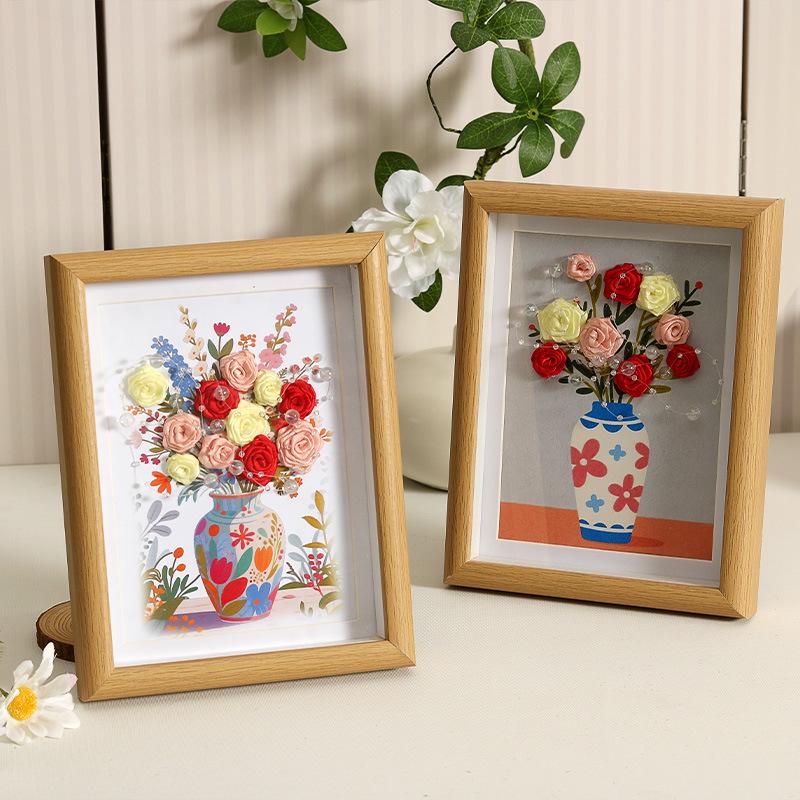 DIY Birthday Gift Kit: Handmade Rose Flower Ornaments & Photo Frame Materials