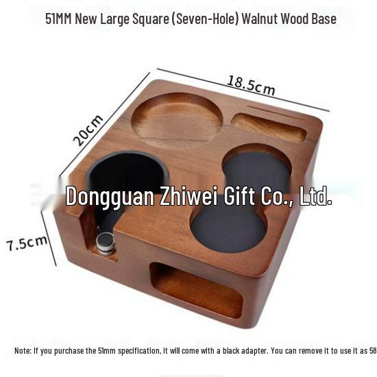 Walnut Coffee Tamper & Needle Holder with Seven-Hole Base