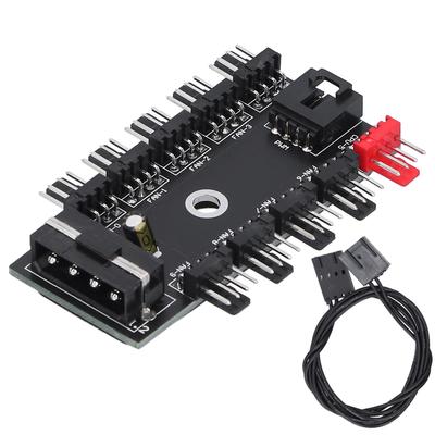 Hub wentylatorów obudowy Interfejs 4-pinowy Rozdzielacz 10-kierunkowy Regulator prędkości Akcesoria komputerowe 12V