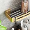 Wall-Mounted Nail-free Shampoo Golden Holder Storage Shelf Toilet Basket Holder Storage Rack Hanging Bathroom Shelves Organizer