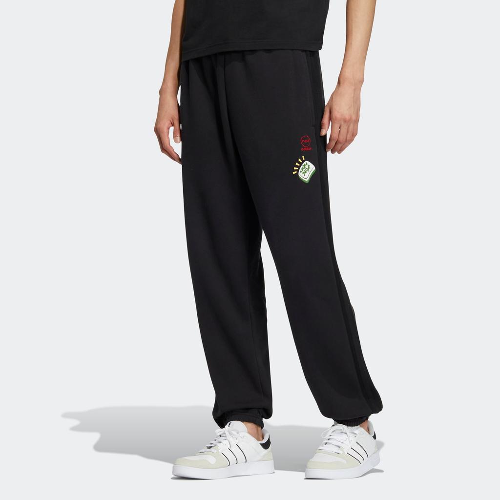 Adidas Neo Mahjong Logo Fleece-Lined Jogger Pants Unisex Bottoms Black IA6895