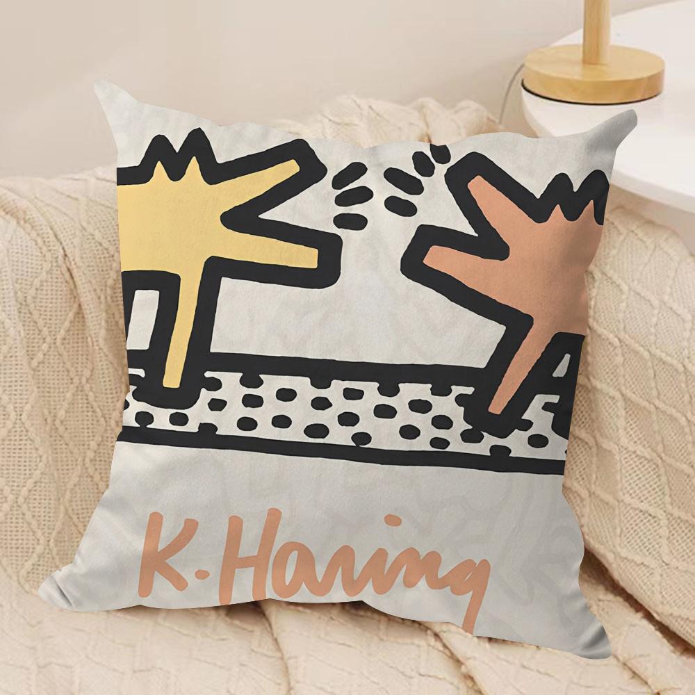 KKeith Art Exhibition Cushion Cover Silky Short Plush Invisible Zipper Dustproof Sofa Pillow Case For Home Decor
