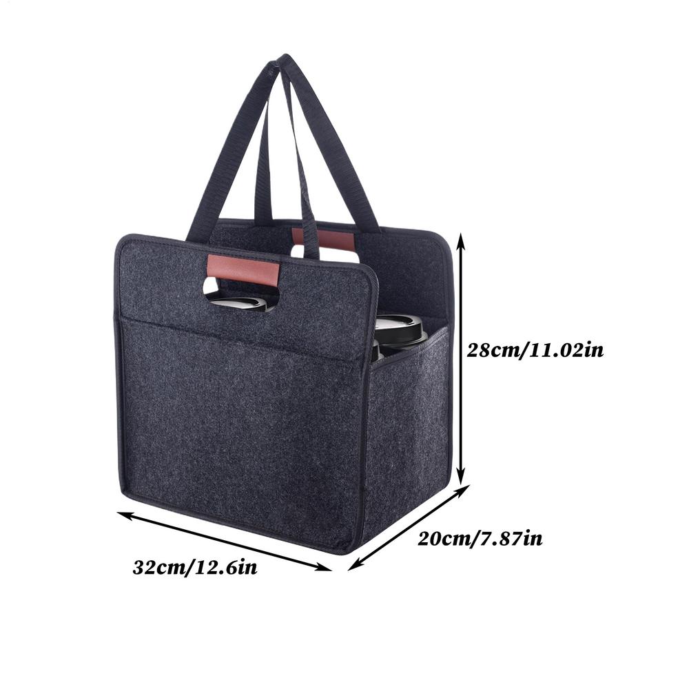 Drink Holder with Handle Reusable Car Insulated Beverage Tote Bag Foldable Tote Bag for Daily Commute Car Picnic Cruise Party