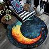 Crescent Moon Round Area Rug,Carpet Rug for Living Room Bedroom Sofa Playroom Decor,Non-slip Floor Mat