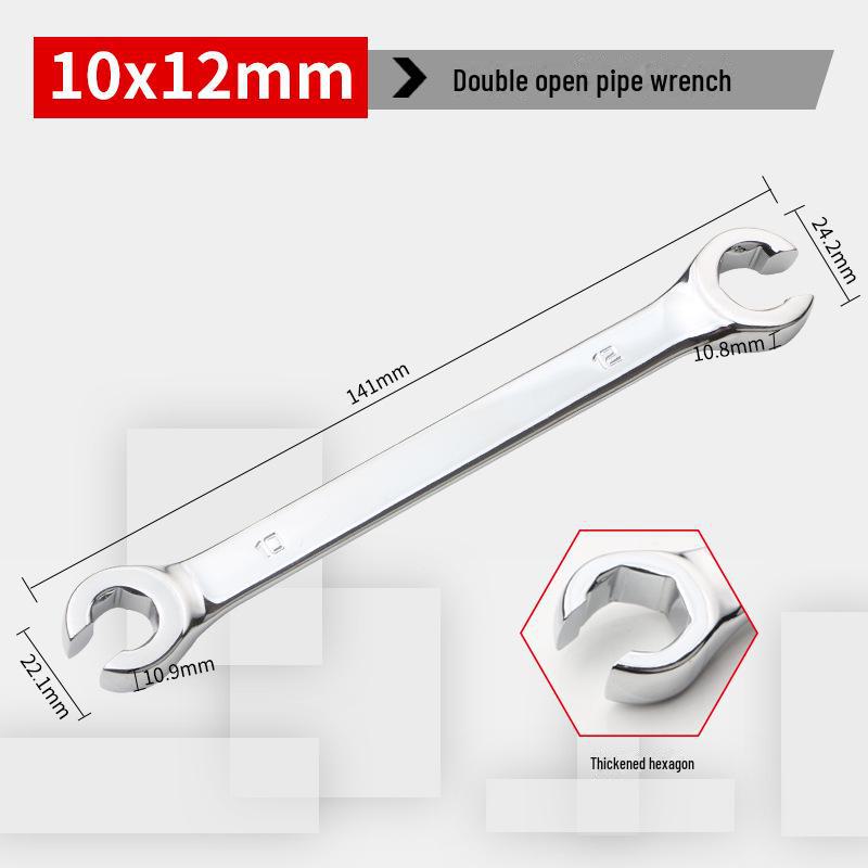 Dual Head Hex Open-End Wrench for High-Pressure Oil Pipe and Brake Pipe Disassembly