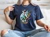 Astronaut Riding Dinosaur T-Shirt Funny Space T Rex Galaxy Graphic Tee