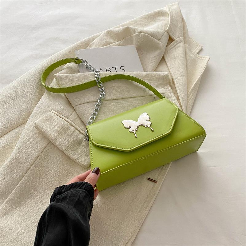 

2025 spring and summer butterfly Korean version chain small bag women s versatile ins temperament shoulder messenger bag high value women s bag зелёный