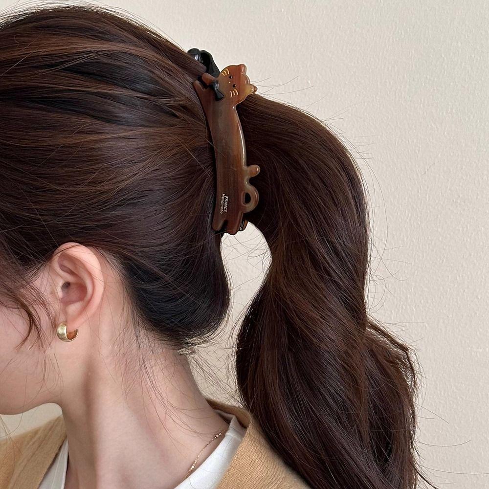 Pet Animal Banana Clip Cartoon Vertical Clip Personalized Acetate Cat Hair Clip Girl