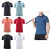 S-5XL Men's Moisture-Wicking Golf Shirt Short Sleeve, Contrast Collar Button Athletic Top for Tennis & Outdoor