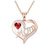 Heart Letter MOM Necklace with Rhinestones - Mother's Day Gift