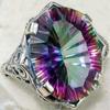 WOSIKATE Vintage Hollowed-out Colorful Round Zirconia Ring For Women  CopperPlated Fashion Jewellery Engagement Finger Ring