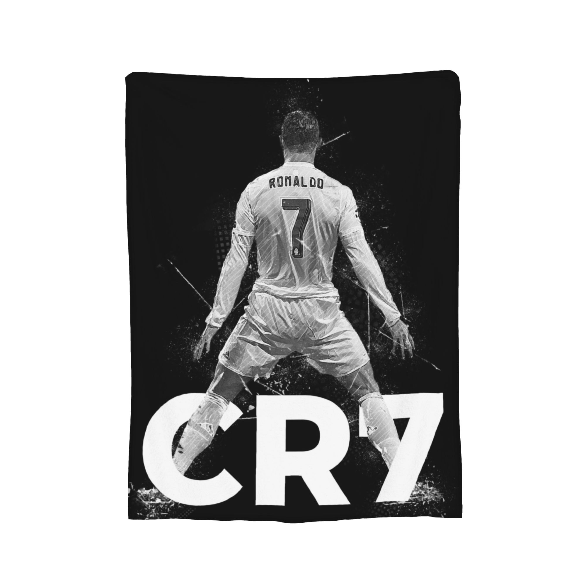 CR7 Decke Fleece Frühling Herbst Atmungsaktiv Warm Überwurfdecken für Bett Reise Tagesdecke 75x90cm