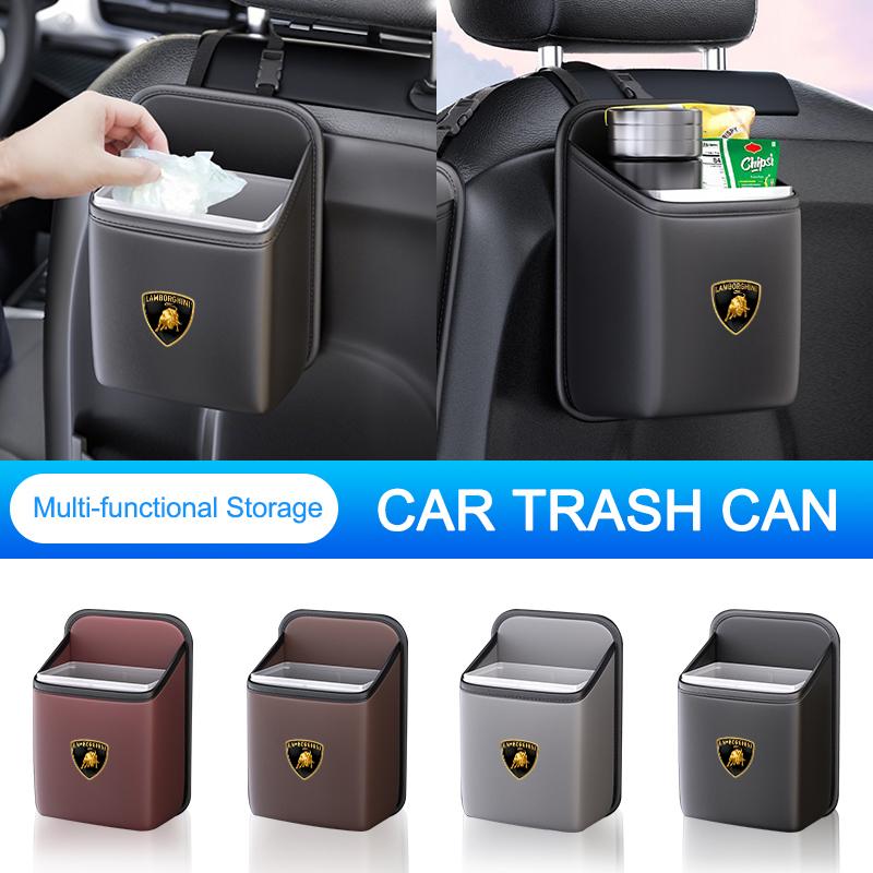 Car LOGO Sticker Seat Back Storage Case Hanging Bag Trash Can Bin For New Bentley Flying Spur Continental GT Bentayga Mulsanne CL5