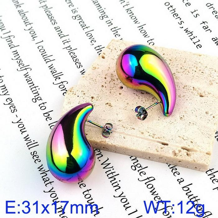 Earrings Fashion Simple Tears Eyes Earrings Temperament Versatile Glossy Comma Hollow Earrings