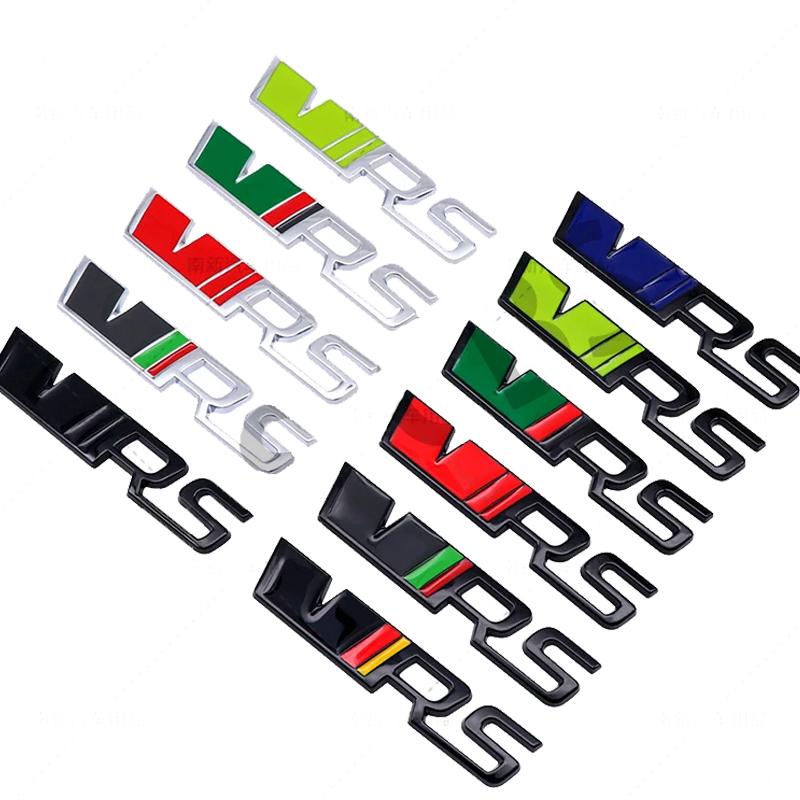 JBIW9 for Skoda 3D Chrome Metal Car Styling VRS Logo Front Grille Emblem Sticker Octavia Fabia Rapid Superb Kodiaq Rear Trunk Decals