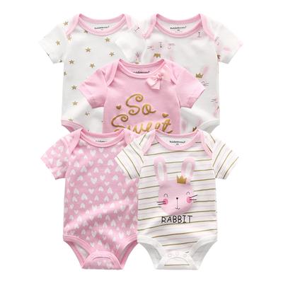 Baby Clothes Newborn Bodysuits Short Sleeve Toddler Costumes 5Pcs/lot Kids Clothing