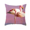 Housse de Coussin Décorative Flamant Rose Plantes Tropicales d'Été Feuilles Vertes Housse de Coussin à Jeter Housse de Coussin Flamant Rose