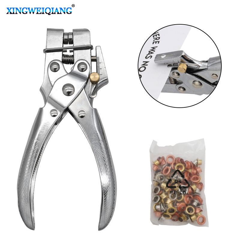 Adjustable Hole Punch Pliers, 4-13mm Depth, Lever Design for Easy Punching & Eyelet Setting