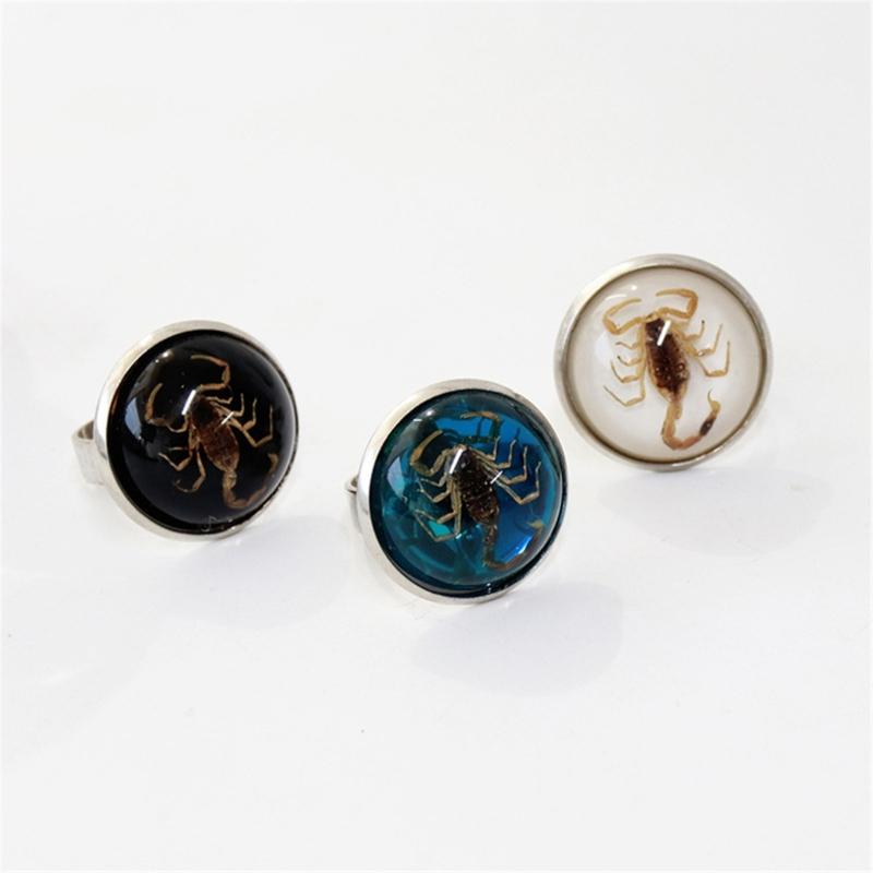 Stylish Round Scorpion Rings Adjsuatble Opening Rings Resin Statement Piece Unique Finger Jewellery Trendy Couple Gift