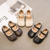Girls Princess Shoes Round Toes New Kids Leather Shoes Non-slip Sweet Cute Lace Soft Sole Toddler Flats School Party Shoes