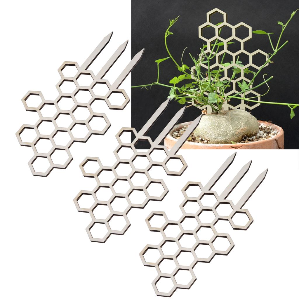 3PCS Potted Plant Trellis DIY Wood Plant Climbing Support Holder for Outdoor Garden Balcony
