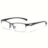 Men's Metal Half Frame Reading Glasses Anti Blue Light+0.4 To+4.0x Magnificationhigh-definition Presbyopia Correction