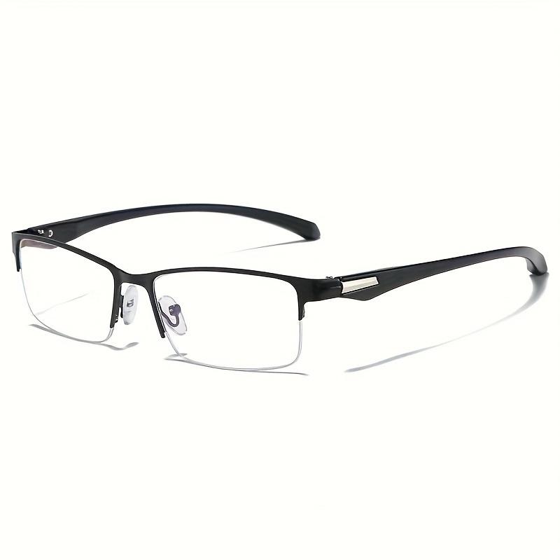 Men's Metal Half Frame Reading Glasses Anti Blue Light+0.4 To+4.0x Magnificationhigh-definition Presbyopia Correction