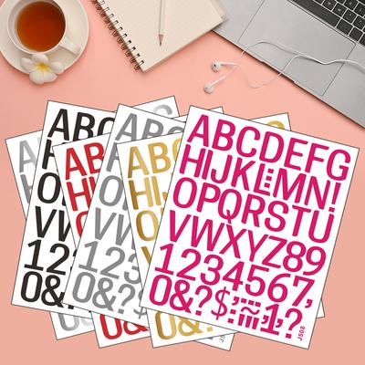 Autocollants décoratifs DIY pour écouteurs et ordinateurs portables avec des lettres majuscules anglaises peintes, des chiffres et des symboles