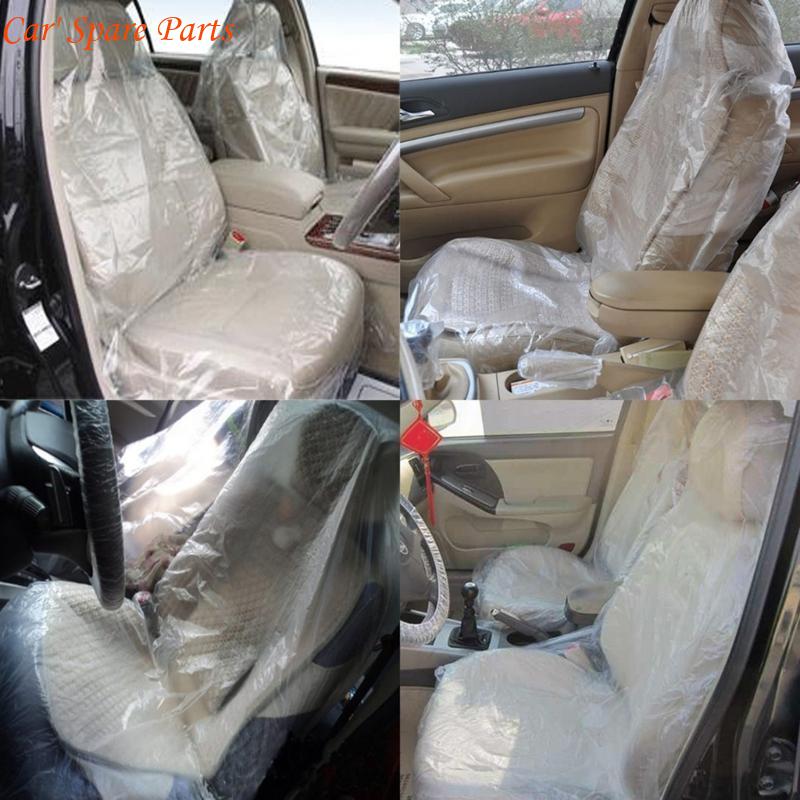 Y4UA 100pcs Vehicle Dustproof Covers Car Covers Transparent Car Chair Covers Plastic Car Protector 140x80cm